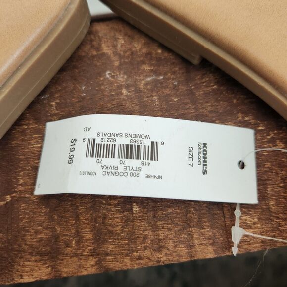 Sonoma Rivka Women Sandals 7 Brown Open Toe Slip On Flat Shoes - Picture 6 of 6